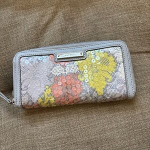 Nine West Floral Gray and Yellow Wallet